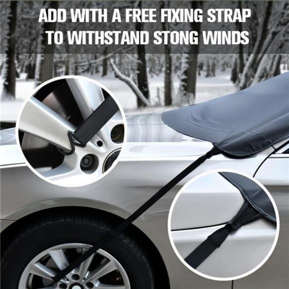 2023 Extra Large Windshield Cover for Ice and Snow, Upgraded Thicken Oxford Car - Picture 4 of 6